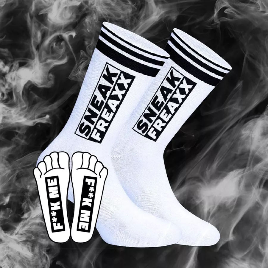 Socken FUCK ME Weiß-Schwarz