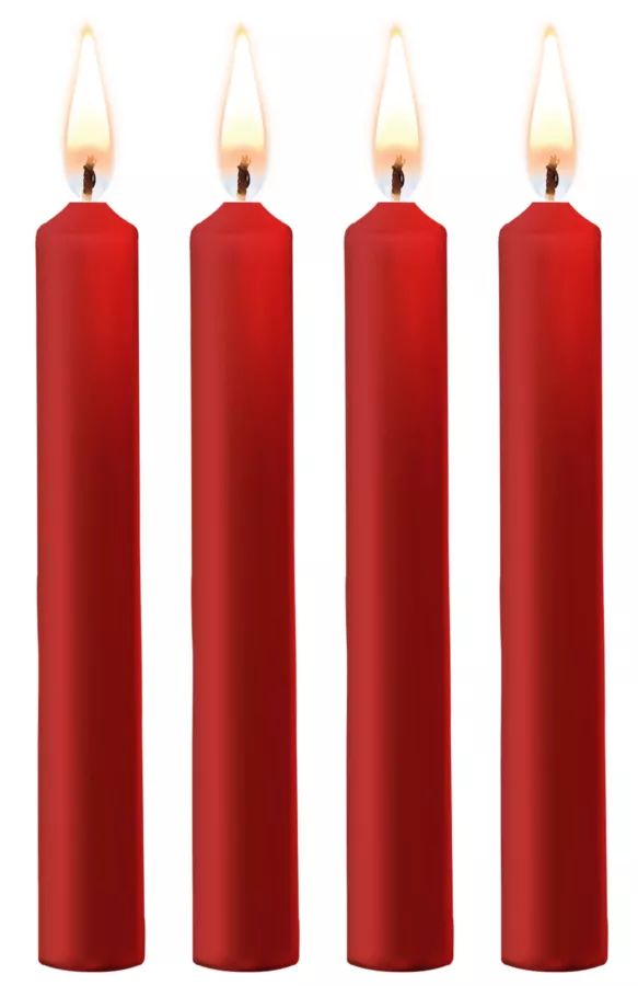 Set 4 Mini SM Kerzen Wax Rot