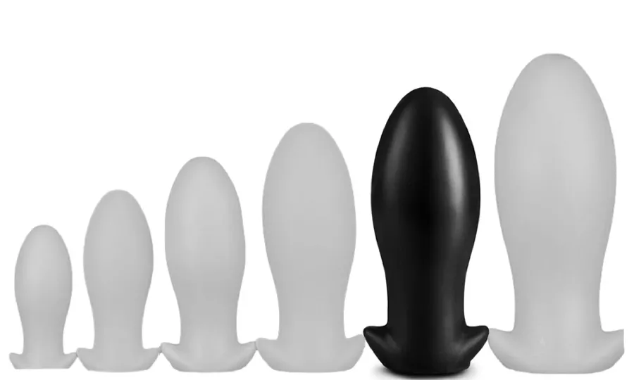 Silikon-Analplug Saurus Egg XXL 18,5 x 8,3 cm Schwarz