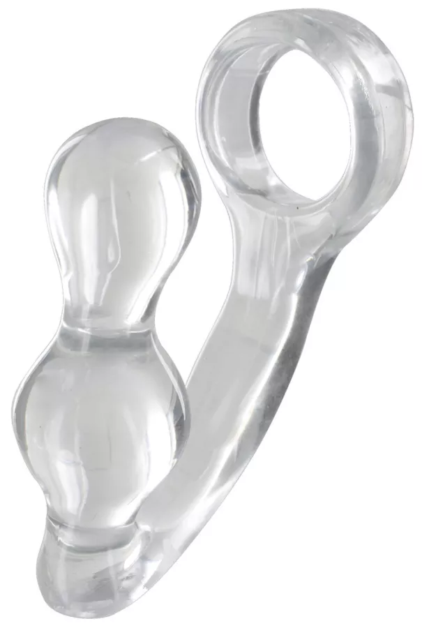 Plug Cockring Power Duo 9 x 4cm - Ring 40mm Transparent