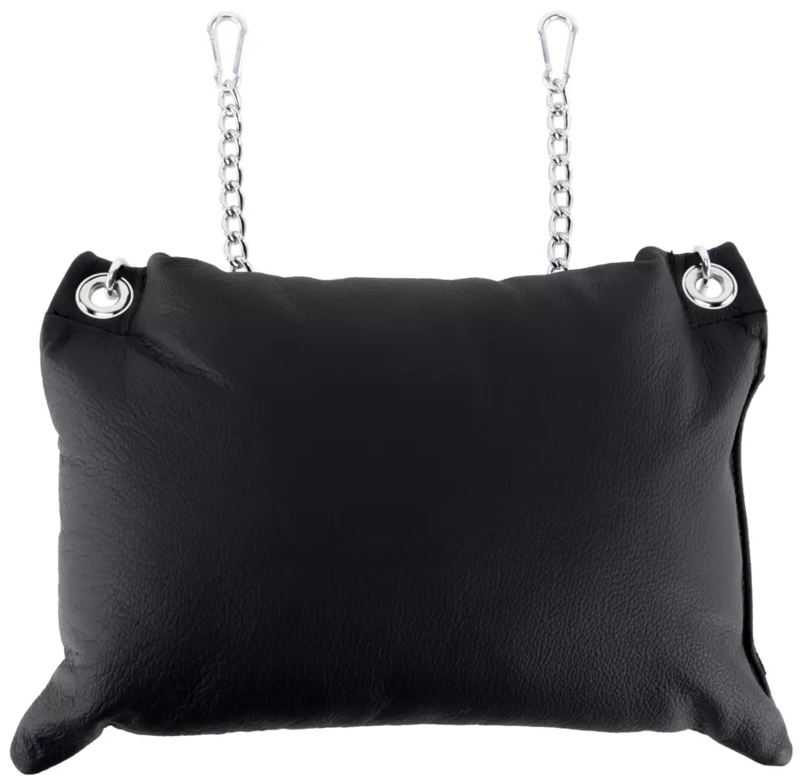 Leder-Kissen 23 x 32cm mit Ketten Schwarz