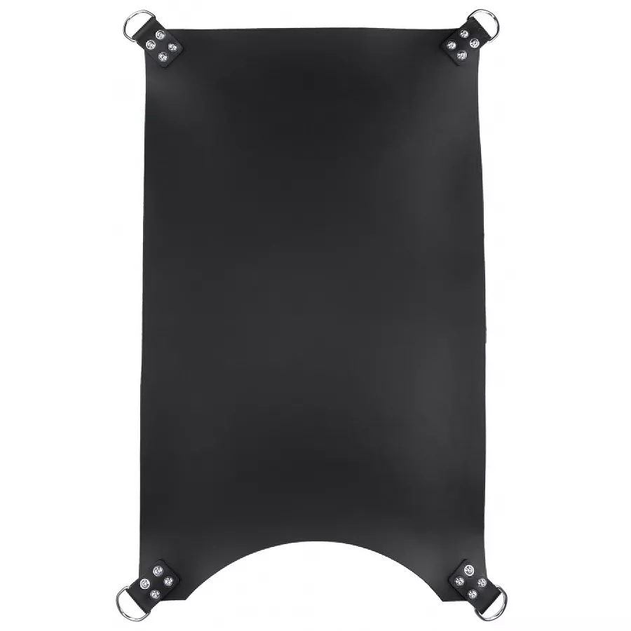 Sling aus Leder 4 Punkte Schwarz