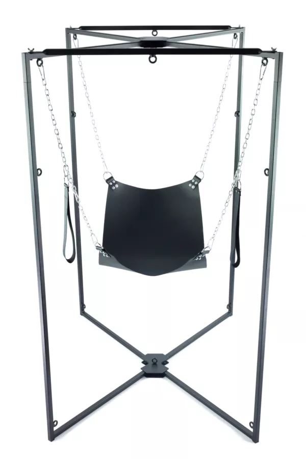 Sling-Kit Leder Quadrat Schwarz Gestell Schwarz