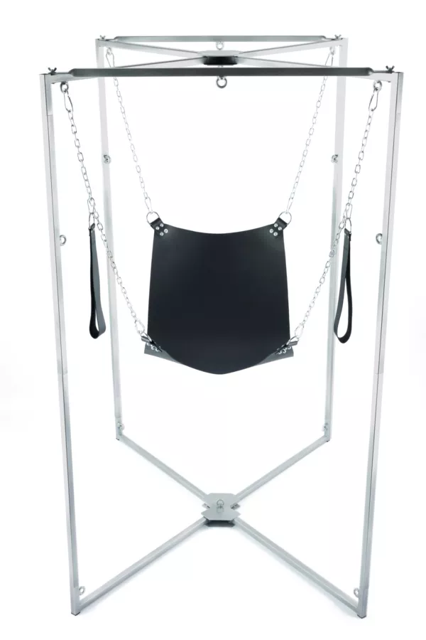 Sling-Kit Leder Quadrat Schwarz Gestell Grau