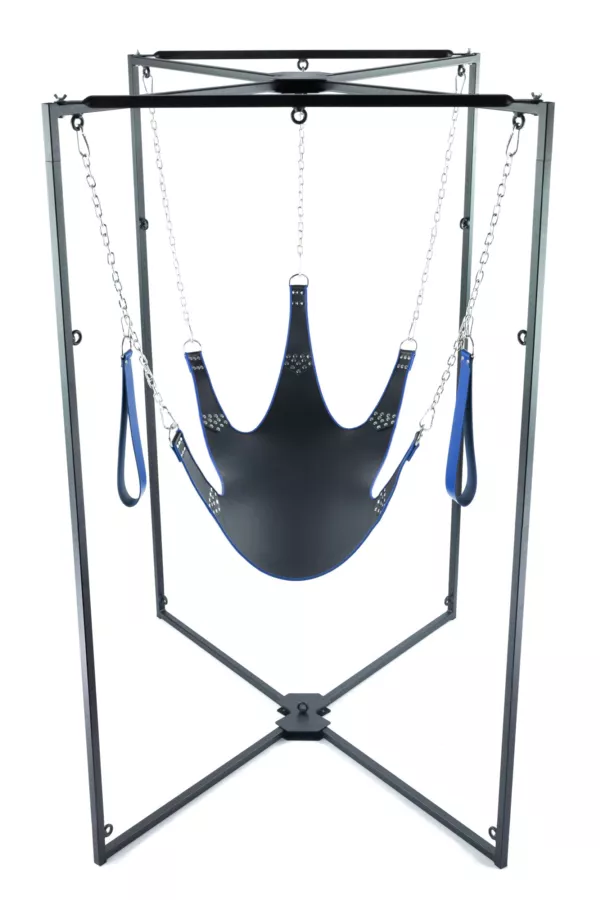 Sling-Kit Leder 5-Punkt Schwarz-Blau Gestell Schwarz