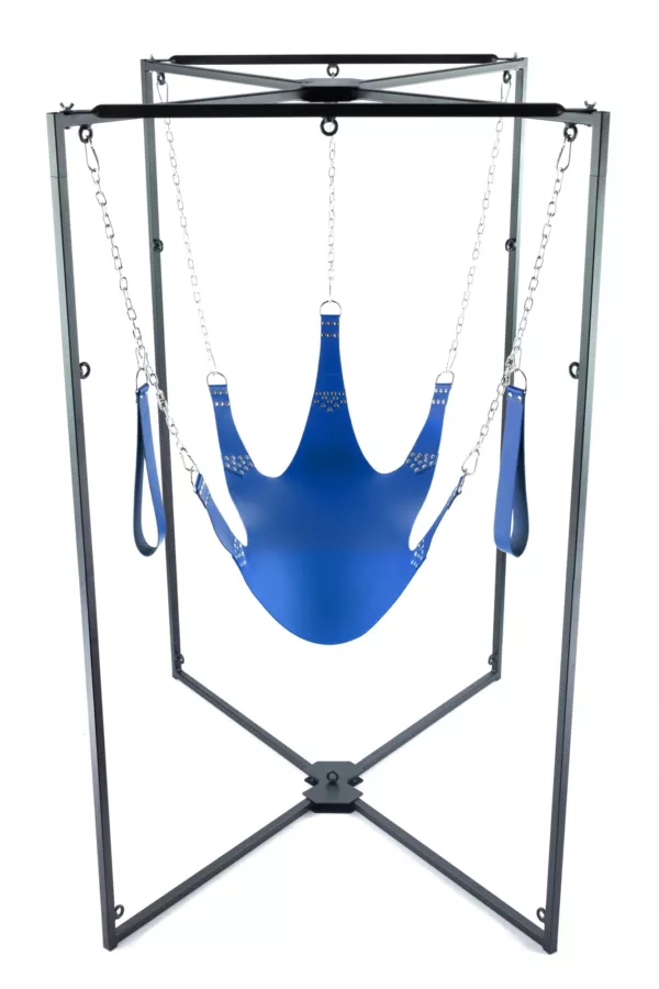 Sling-Kit Leder 5-Punkt Blau Gestell Schwarz