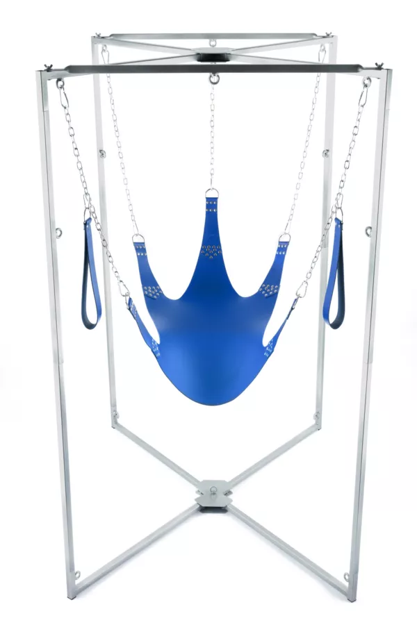 Sling-Kit Leder 5-Punkt Blau Gestell Grau