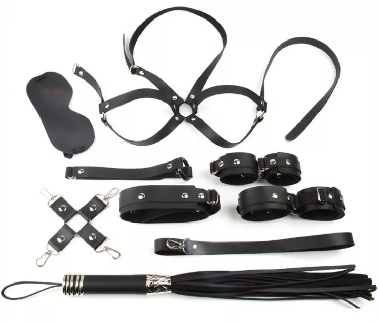 BDSM Bondage Set Obedience 10-teilig Schwarz