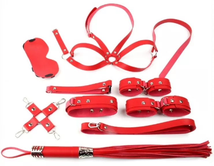 Bondage SM OBEDIENCE Geschenkset 10 Teile Rot