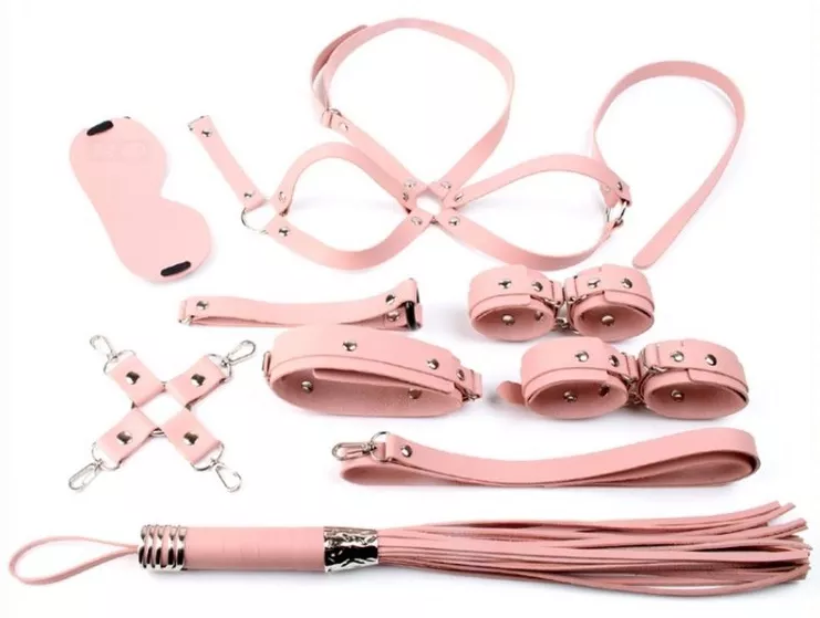 Bondage SM Obedience Geschenkset 10 Teile Rosa