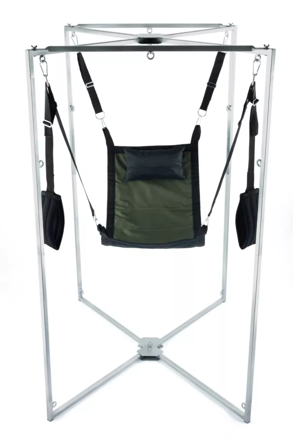 Sling-Set Stoff Quadrat Khaki-Schwarz Gestell Grau