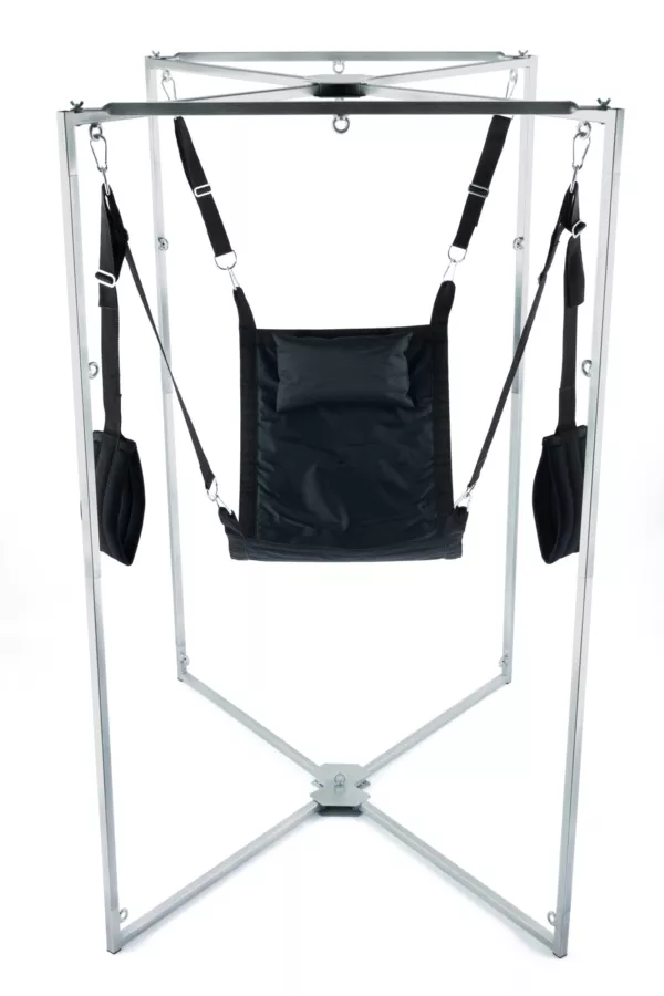 Sling-Set Stoff Quadrat Schwarz Gestell Grau