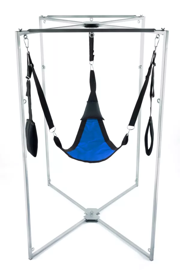 Sling-Set Stoff Dreieck Blau-Schwarz Gestell Grau