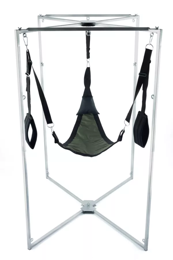 Sling-Set Stoff Dreieck Khaki-Schwarz Gestell Grau