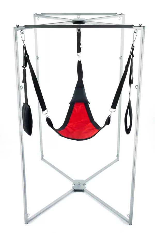 Sling-Set Stoff Dreieck Rot-Schwarz Gestell Grau