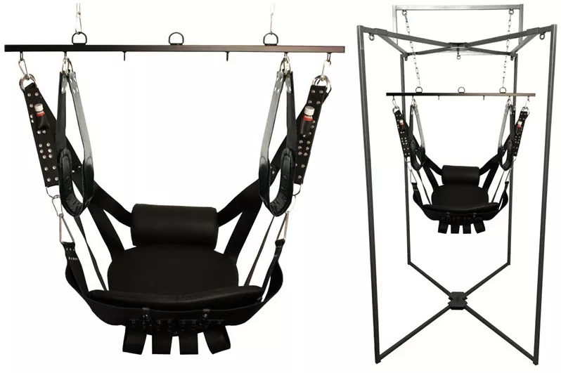 Sling-Set Leder Deluxe VIP Schwarz Gestell Grau