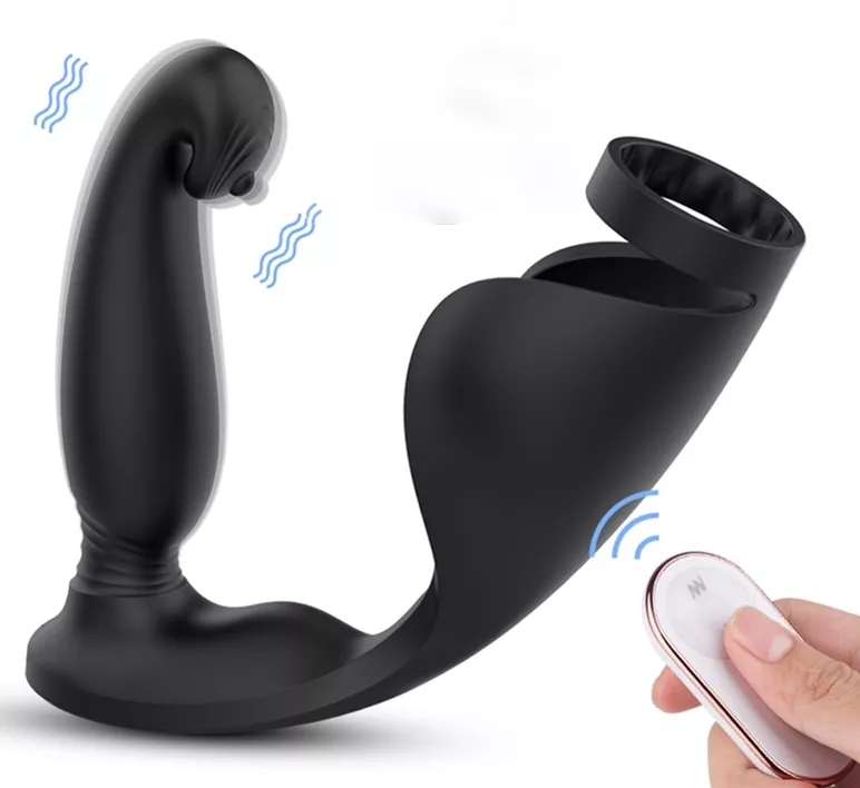 Vibrator Butt Plug und Hodensack Rapteus 11 x 3cm - Ring 30mm