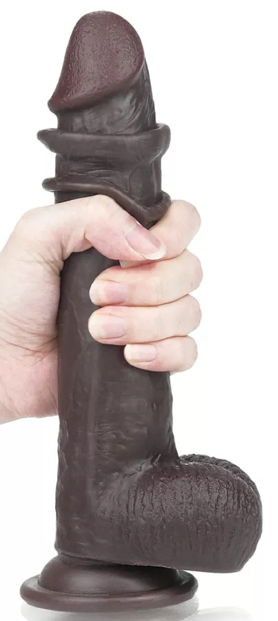 Sliding Skin Dildo 17 x 4.2cm Brown