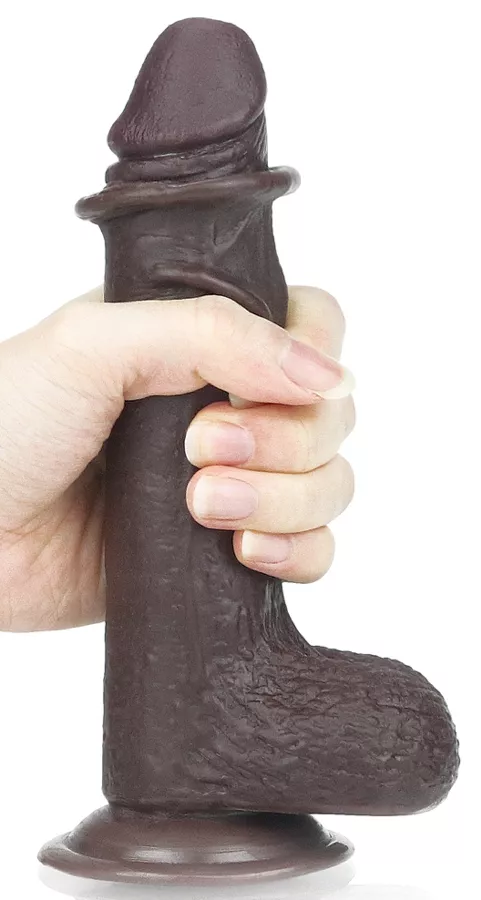 Sliding Skin Dildo 13 x 3.5cm Brown