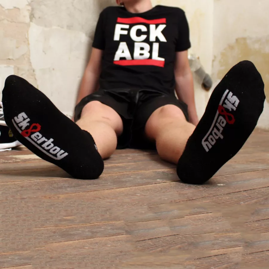 Kurze schwarze Socken QUARTER Sk8erboy