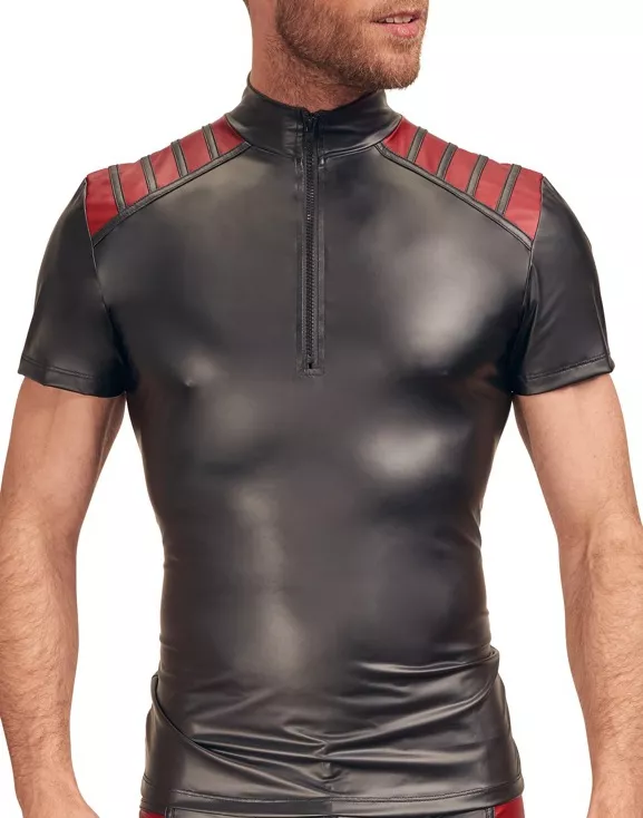 T-Shirt VEGA Schwarz-Rot