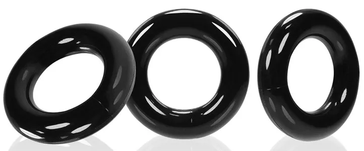 Lot aus 3 Cockrings Willy Rings Schwarz
