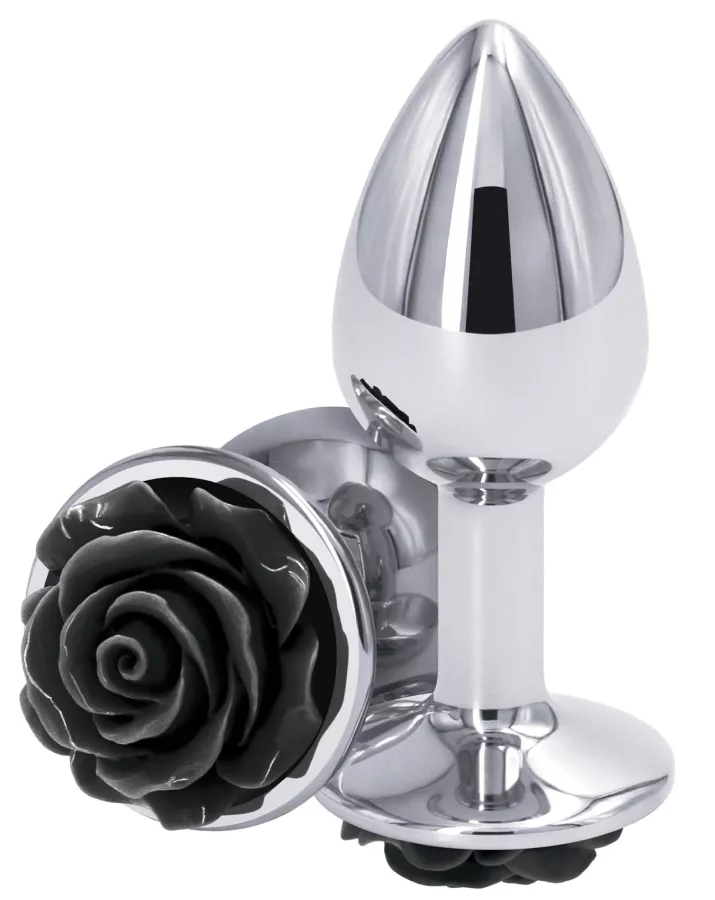 Schmuck-Plug Rear S 6 x 2.7cm Silber-Schwarz