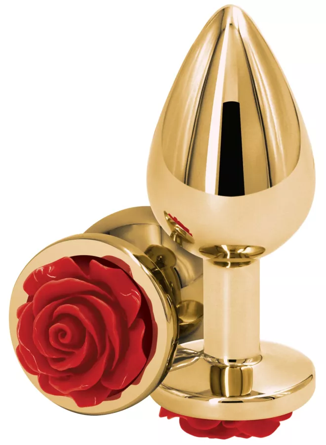 Schmuck-Plug Rear M 7 x 3.4cm Gold-Rot