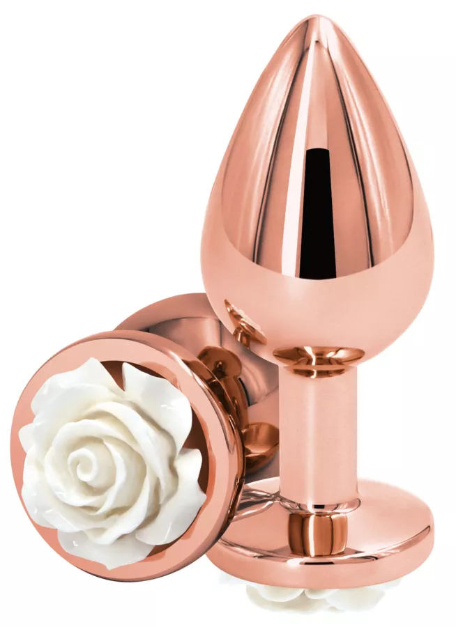 Schmuck-Plug REAR M 7 x 3.4cm Rose-Weiß