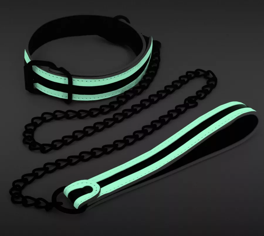 Halsband-Leine fluoreszierend Glo 75cm