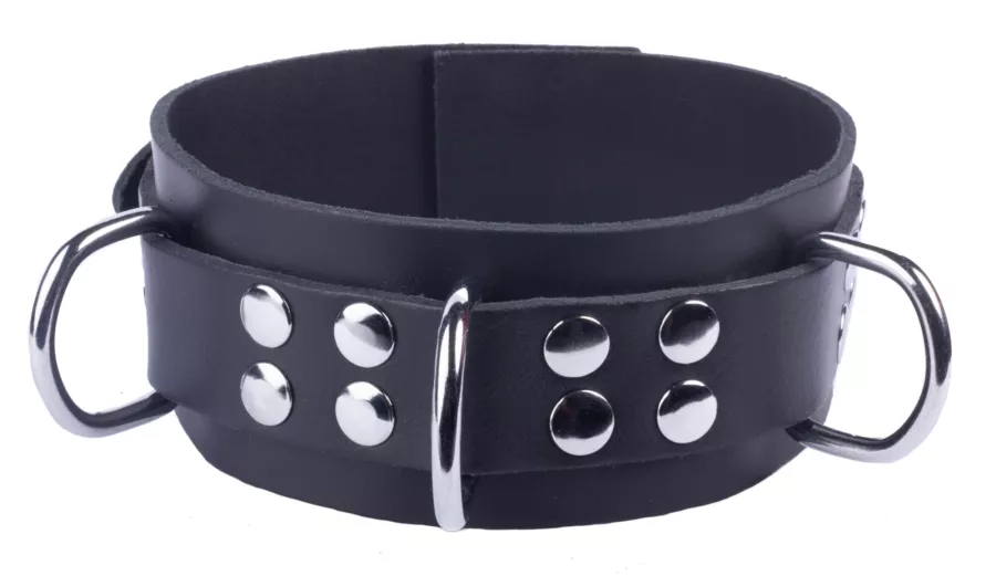Halsband aus Leder Ultra Schwarz