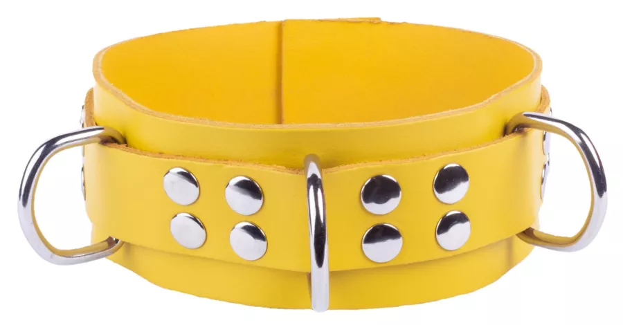 Halsband aus Leder Ultra Gelb