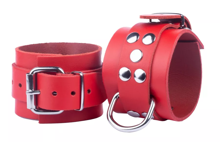 Handschellen aus Leder Ultra Rot