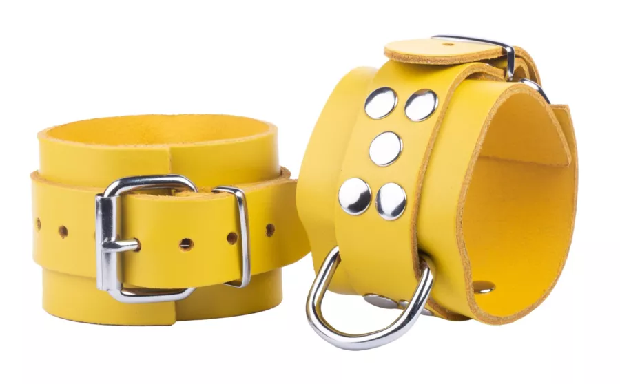Handschellen aus Leder ULTRA Gelb