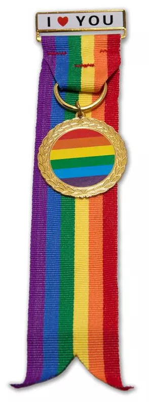 Rainbow-Medaille mit Band