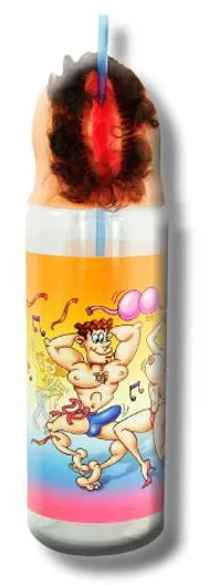 Vulva-Flasche mit Strohhalm 360ml