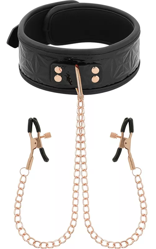 Halsband mit Nippelklammern Begme Schwarz