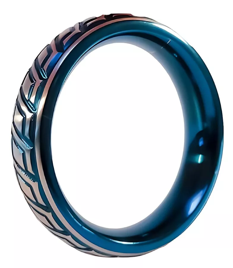 Metalen cockring Blue Wave