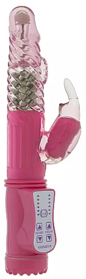 Rotierender Kaninchen Vibrator Vibe Coin 23cm Rosa