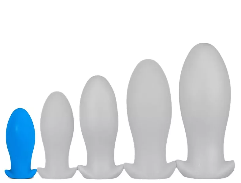 Silikonbutt-plug Saurus Egg S 10 x 4,5cm Blau