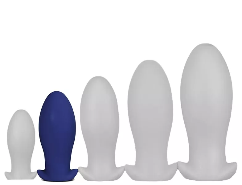 Silikonbutt-plug Saurus Egg M 12 x 5,3cm Marineblau