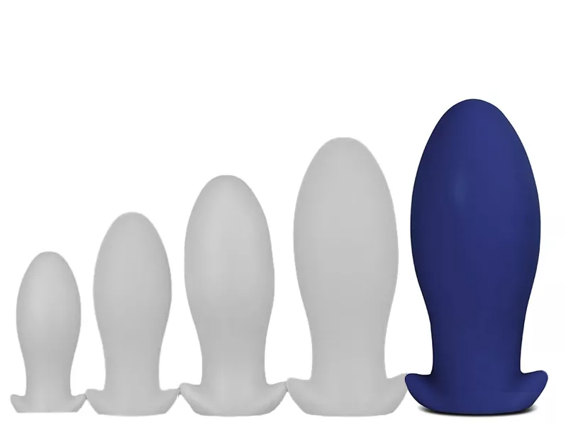 Silikonbutt Plug Saurus Egg XXL 18.5 x 8.3cm Marineblau