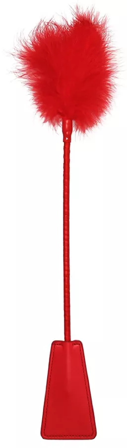 Reitgerte und Feder Ouch 43cm Rot