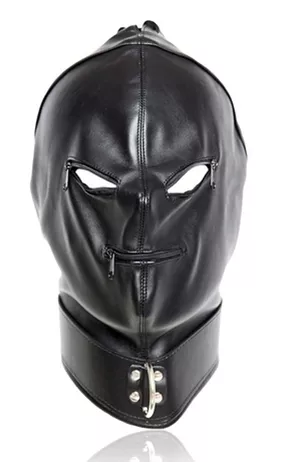 Maske mit Reißverschluss Strict Hood Schwarz