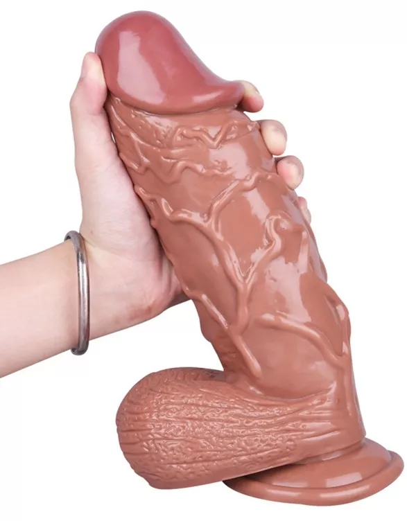 Realistischer XL Dildo KING 19 x 7cm Braun