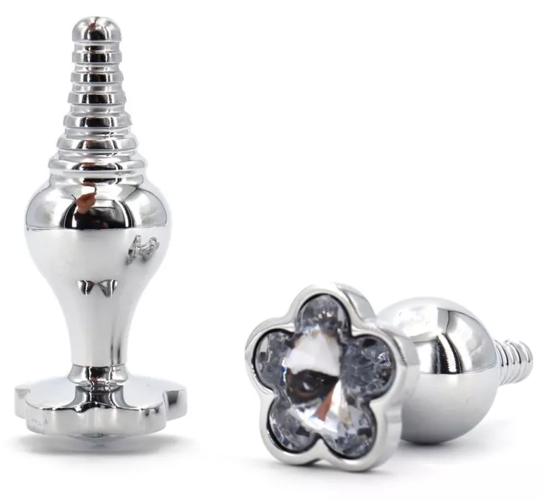 Schmuck-Plug Leaf 7 x 2,7cm Transparent