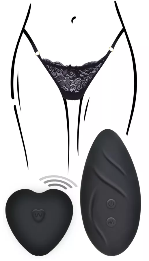 Clitoris stimulator op afstandsbediening Panty Angel Zwart