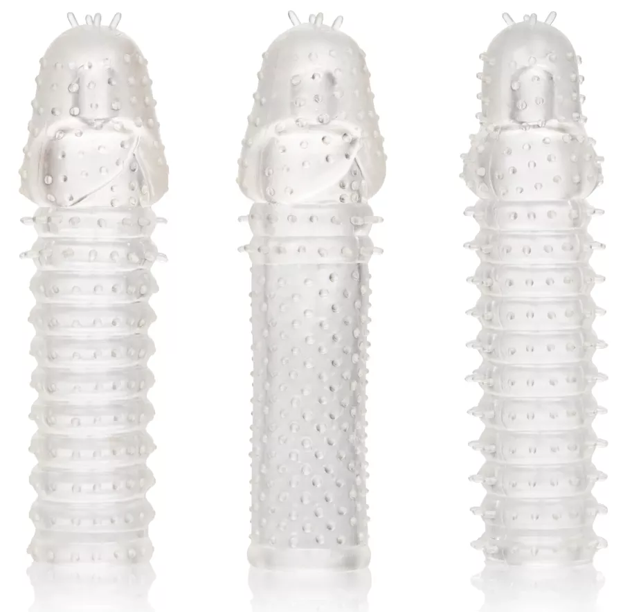 Set von 3 strukturierten Penishüllen Ribbed Extend 14 x 4cm