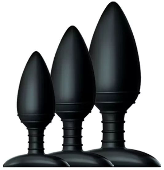 Set aus 3 Silikon-Stöpseln Trio Nexus Schwarz