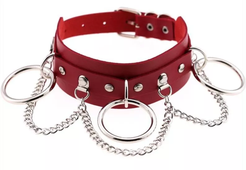 Halsband O RING CHAIN Rot